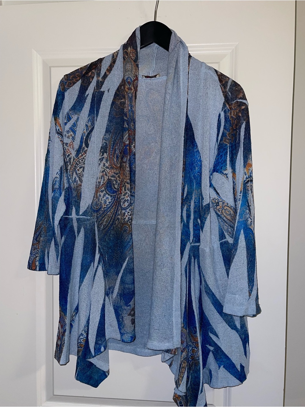 Cactus Blue Paisley Open-Front Women's Jacket